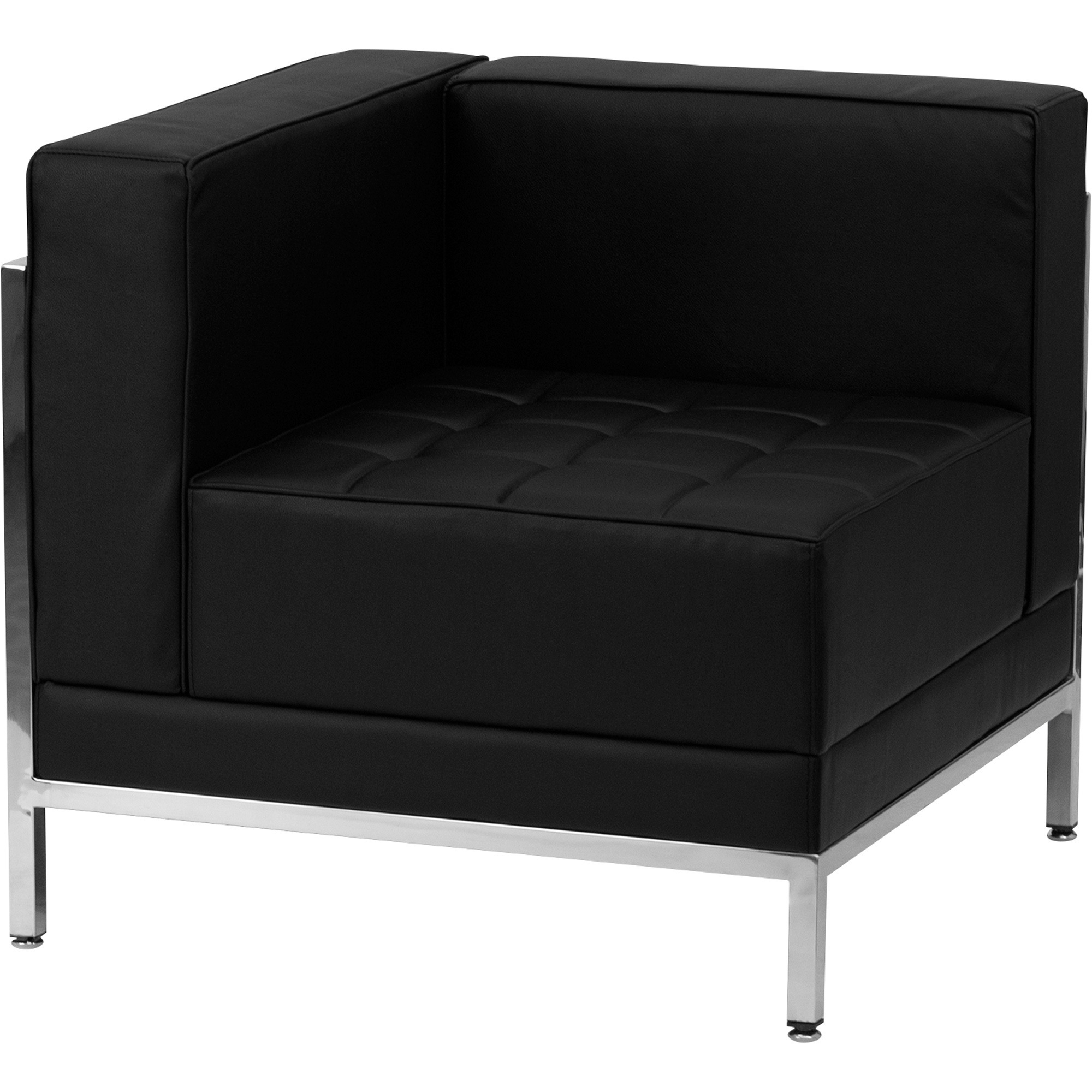 Flash Furniture Imagination Series Leather Corner Modular Chair w/ Left Arm Facing, Black, Model# ZBIMAGLFTCORNER